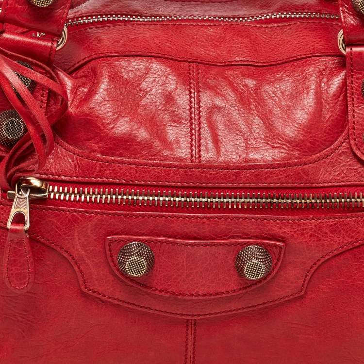 Pre Owned Balenciaga Red Leather GGH Work Tote