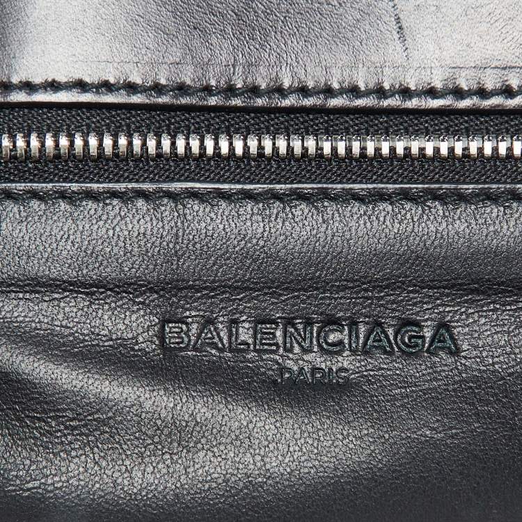 Pre Owned Balenciaga Blue Alligator Leather Cable Handle Tote