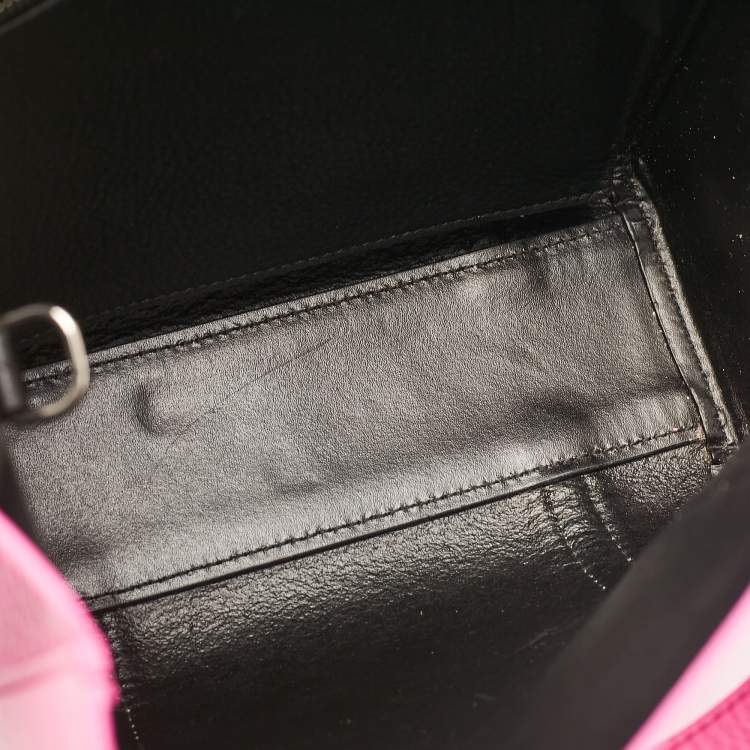 Pre Owned Balenciaga Neon Pink Leather XXS Everyday Tote
