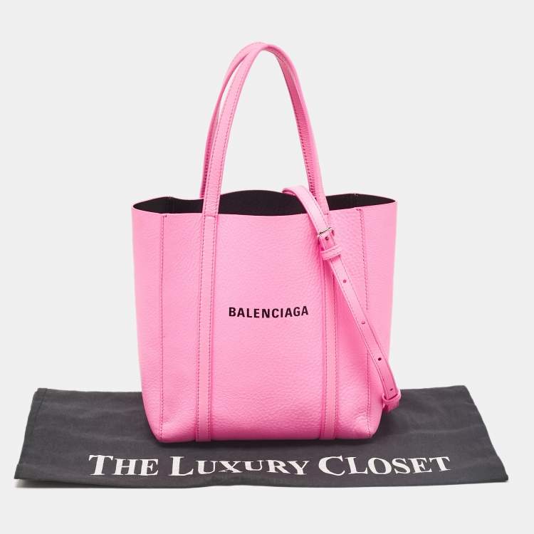 Pre Owned Balenciaga Neon Pink Leather XXS Everyday Tote