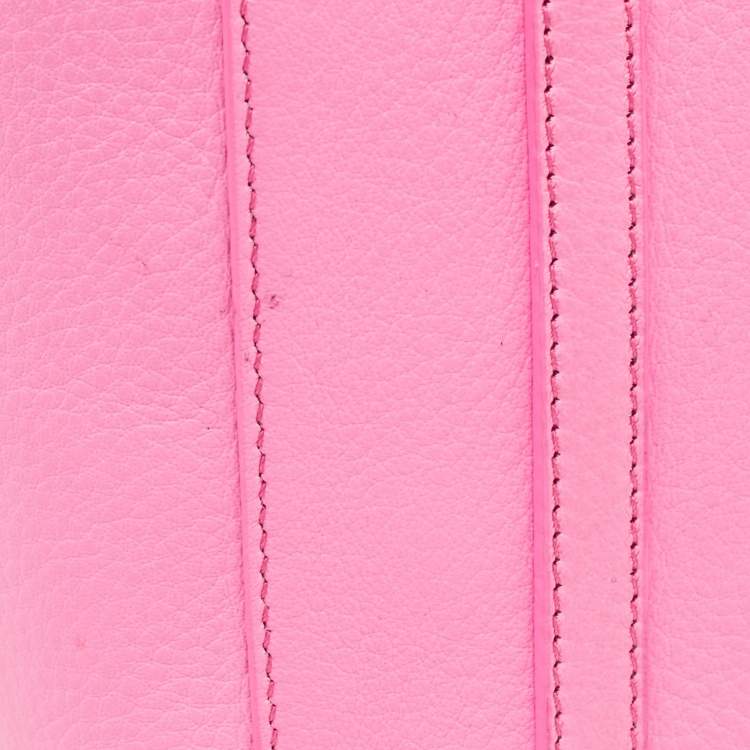 Pre Owned Balenciaga Neon Pink Leather XXS Everyday Tote