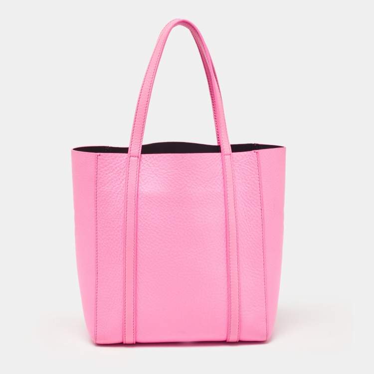 Pre Owned Balenciaga Neon Pink Leather XXS Everyday Tote