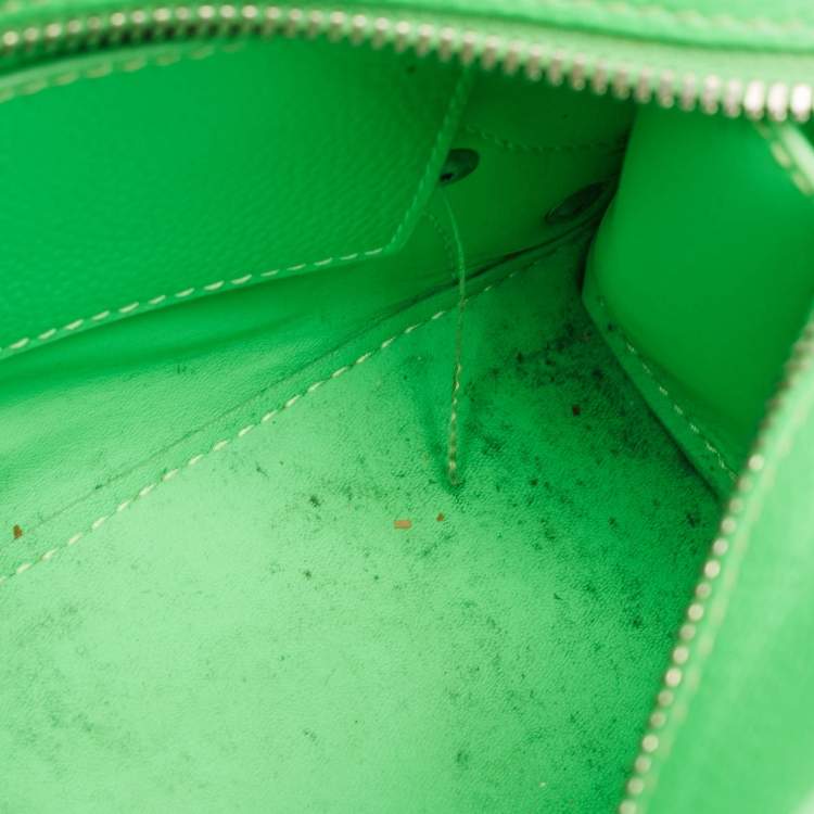 Pre Owned Balenciaga Neon Green Leather Mini Neo Classic Bag