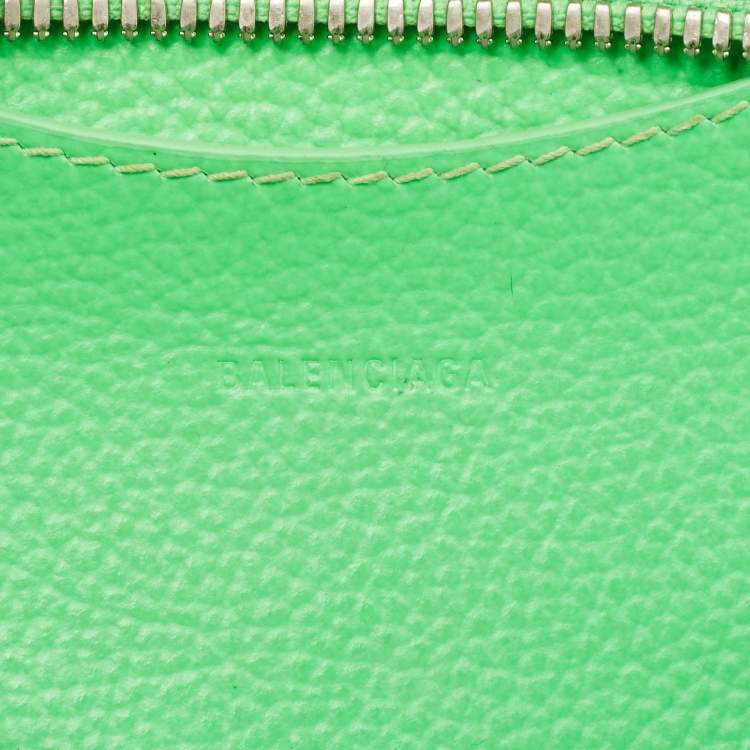 Pre Owned Balenciaga Neon Green Leather Mini Neo Classic Bag