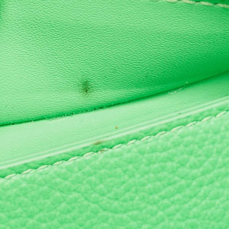 Pre Owned Balenciaga Neon Green Leather Mini Neo Classic Bag