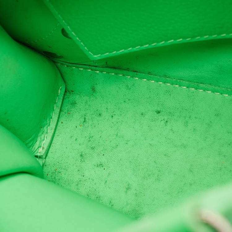 Pre Owned Balenciaga Neon Green Leather Mini Neo Classic Bag