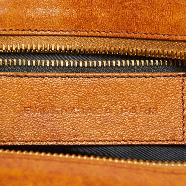 Pre Owned Balenciaga Tan Leather Cherche Midi Shoulder Bag