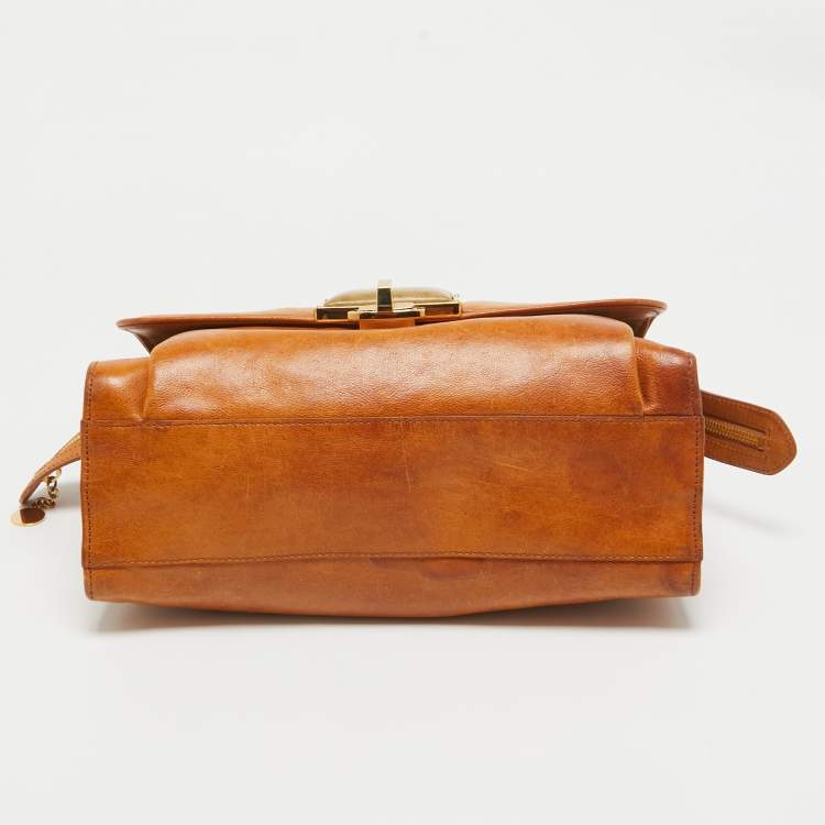 Pre Owned Balenciaga Tan Leather Cherche Midi Shoulder Bag