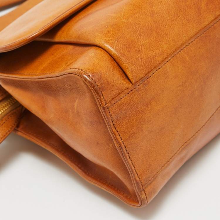 Pre Owned Balenciaga Tan Leather Cherche Midi Shoulder Bag