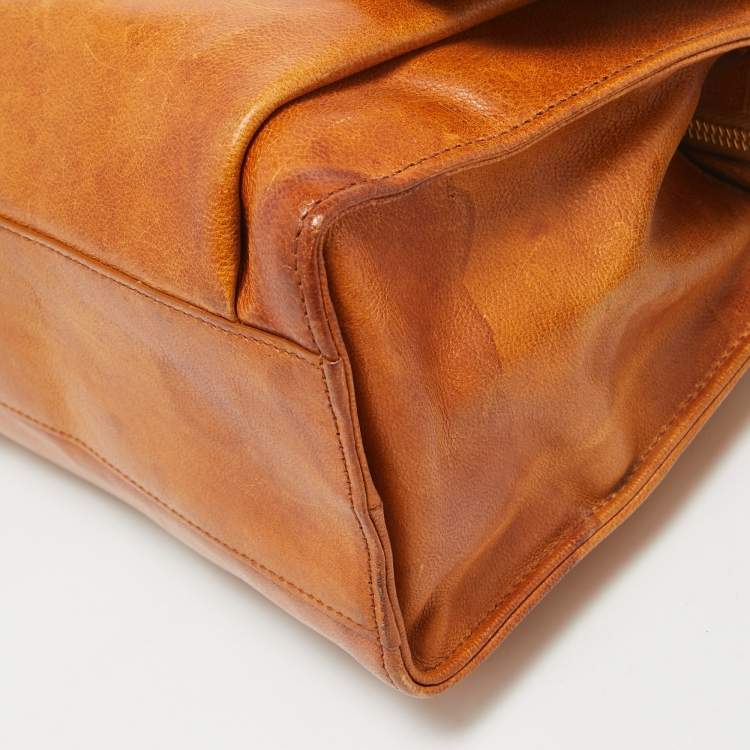 Pre Owned Balenciaga Tan Leather Cherche Midi Shoulder Bag