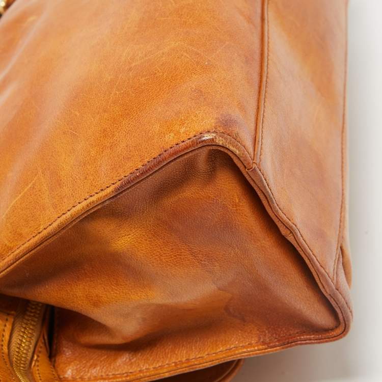 Pre Owned Balenciaga Tan Leather Cherche Midi Shoulder Bag