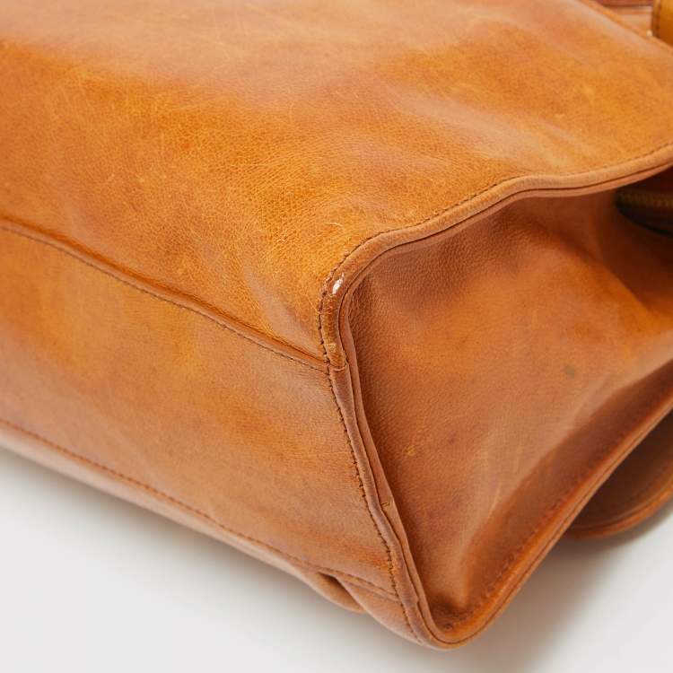 Pre Owned Balenciaga Tan Leather Cherche Midi Shoulder Bag