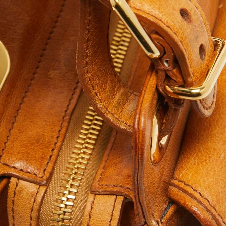 Pre Owned Balenciaga Tan Leather Cherche Midi Shoulder Bag