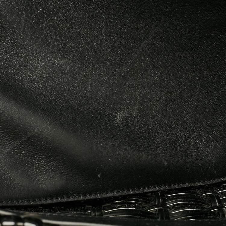 Pre Owned Balenciaga Black Varnished Faux Leather Large Bistro Basket Tote