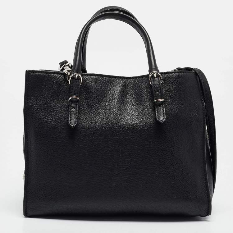 Pre Owned Balenciaga Black Leather Mini Papier A4 Tote