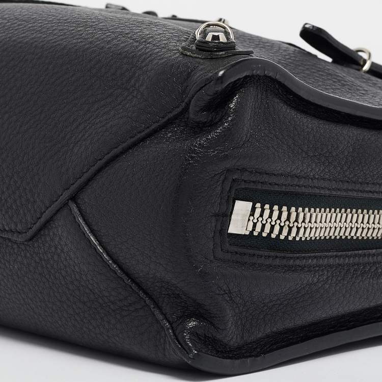 Pre Owned Balenciaga Black Leather Mini Papier A4 Tote