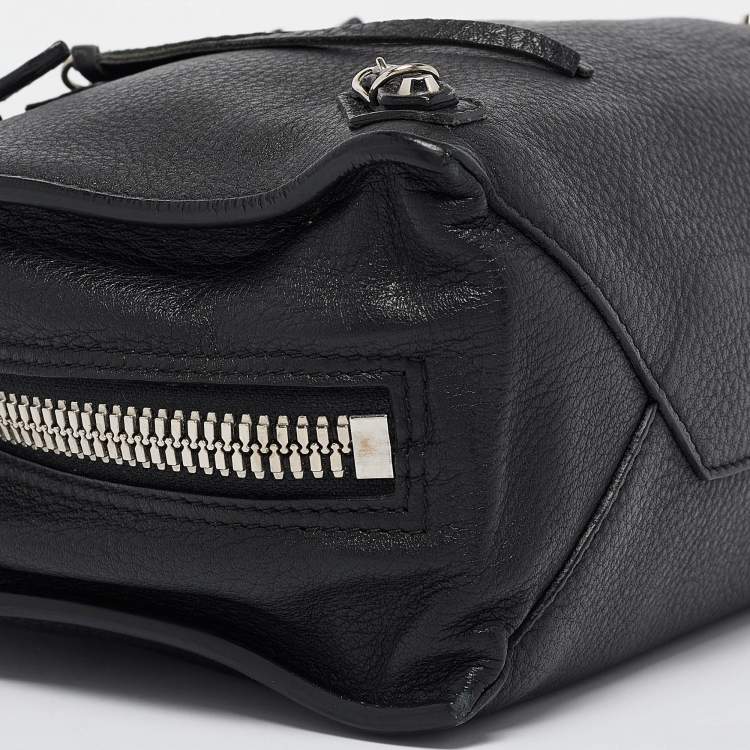 Pre Owned Balenciaga Black Leather Mini Papier A4 Tote