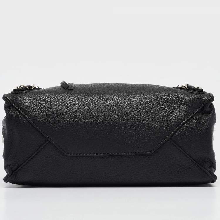 Pre Owned Balenciaga Black Leather Mini Papier A4 Tote