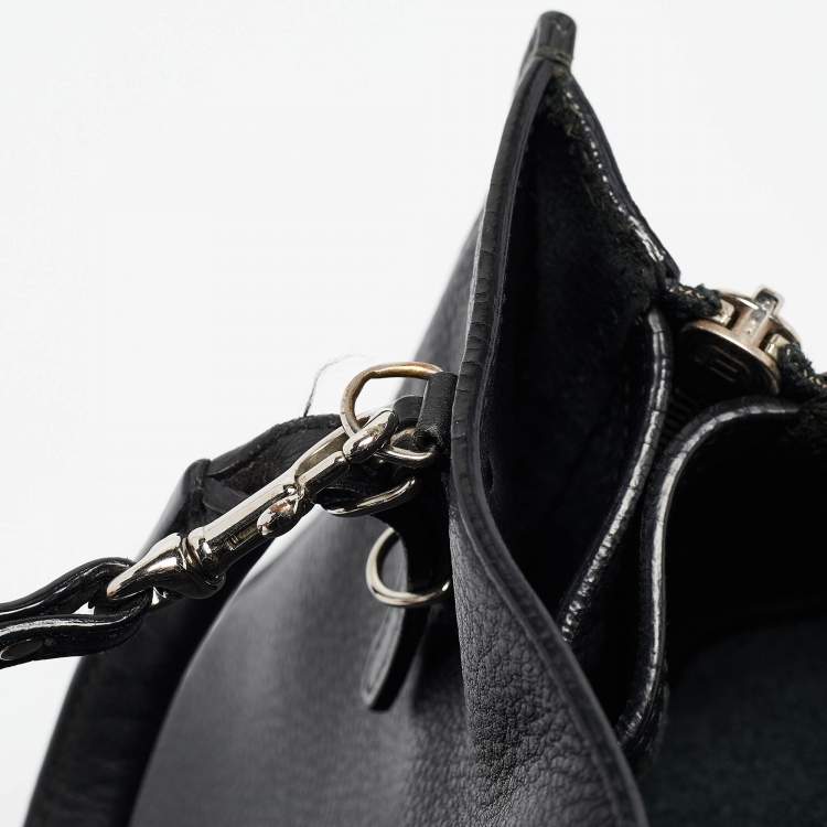 Pre Owned Balenciaga Black Leather Mini Papier A4 Tote