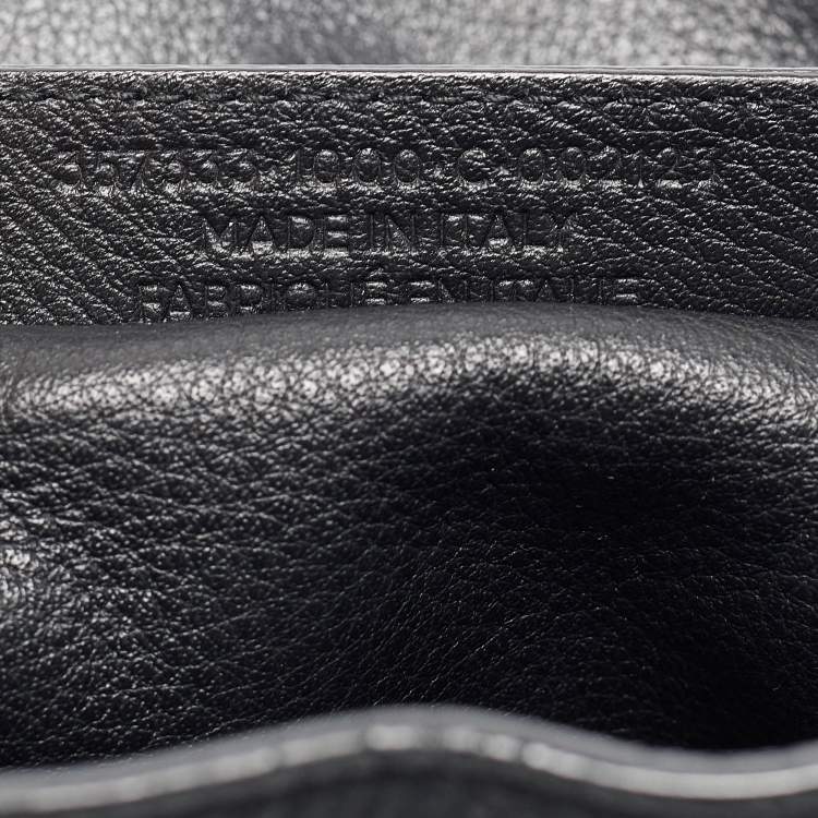 Pre Owned Balenciaga Black Leather Mini Papier A4 Tote