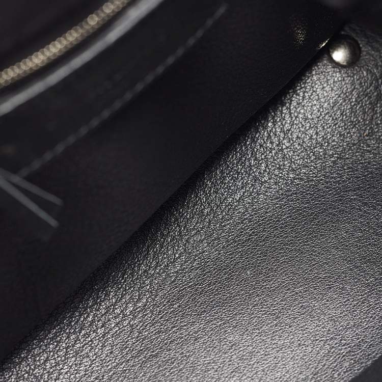 Pre Owned Balenciaga Black Leather Mini Papier A4 Tote