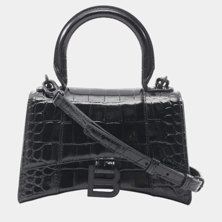 Balenciaga Hourglass Xs Leather Black Handbag Balenciaga | TLC