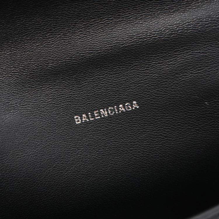 Pre Owned Balenciaga Hourglass Xs  Leather Black Handbag