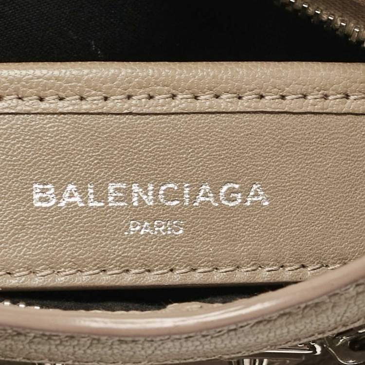 Pre Owned Balenciaga Beige Leather Nano Metallic Edge Classic City Bag