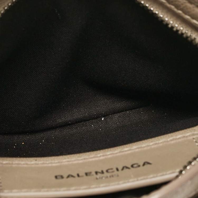 Pre Owned Balenciaga Beige Leather Nano Metallic Edge Classic City Bag