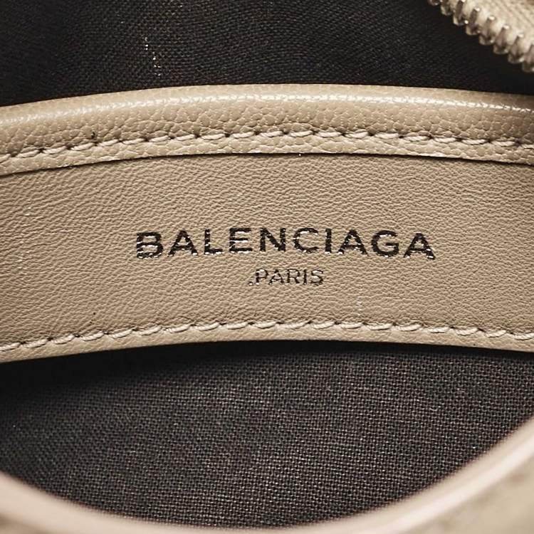 Pre Owned Balenciaga Beige Leather Nano Metallic Edge Classic City Bag