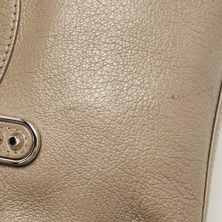 Pre Owned Balenciaga Beige Leather Nano Metallic Edge Classic City Bag