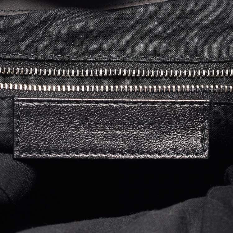 Pre Owned Balenciaga Tricolor Nylon and Leather Daypack Drawstring Backpack