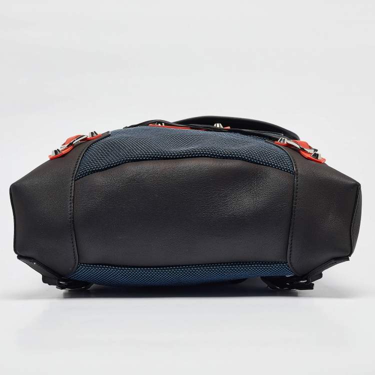 Pre Owned Balenciaga Tricolor Nylon and Leather Daypack Drawstring Backpack