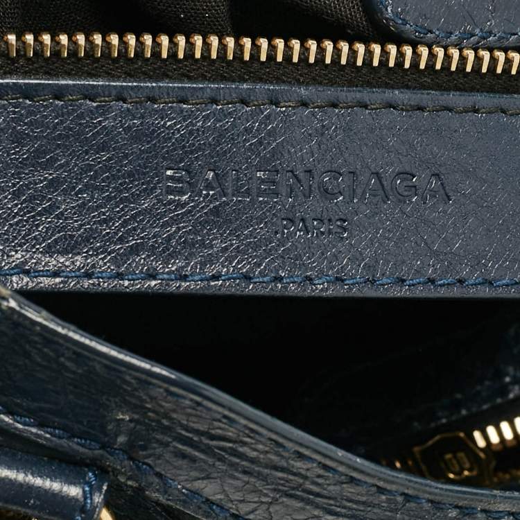 Pre Owned Balenciaga Navy Blue Leather Mini Classic City Bag