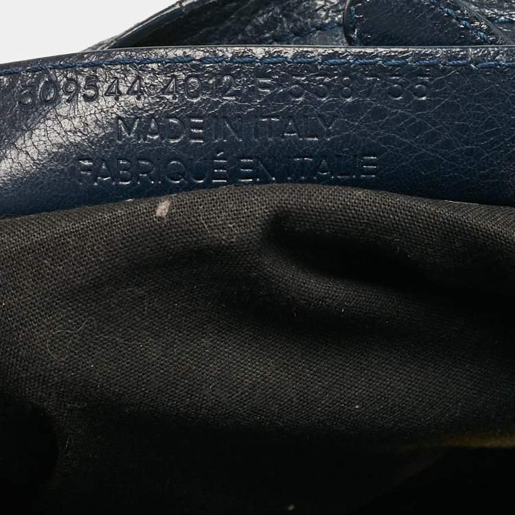 Pre Owned Balenciaga Navy Blue Leather Mini Classic City Bag
