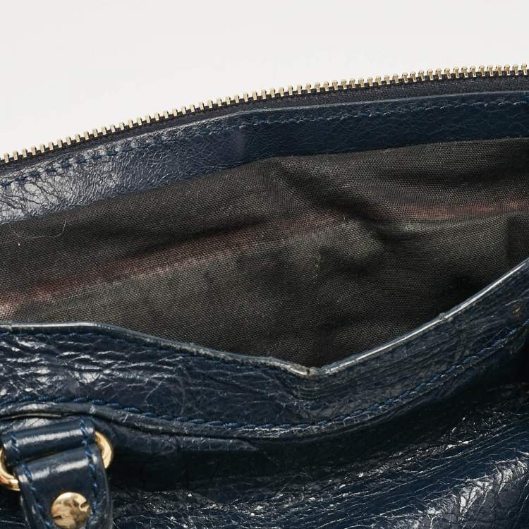 Pre Owned Balenciaga Navy Blue Leather Mini Classic City Bag