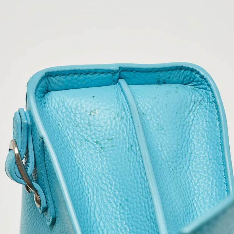Pre Owned Balenciaga Light Blue Leather Mini Neo Classic City Tote