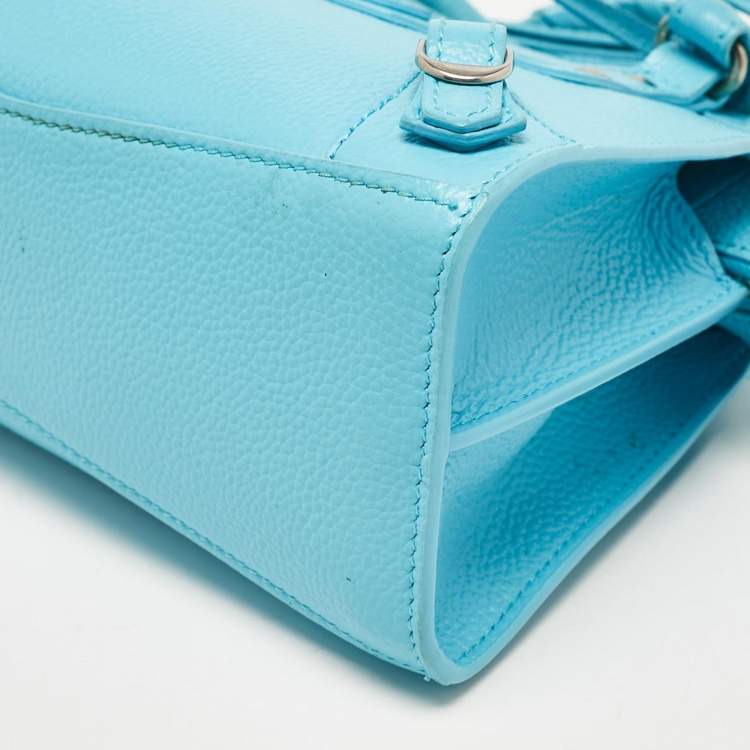 Pre Owned Balenciaga Light Blue Leather Mini Neo Classic City Tote