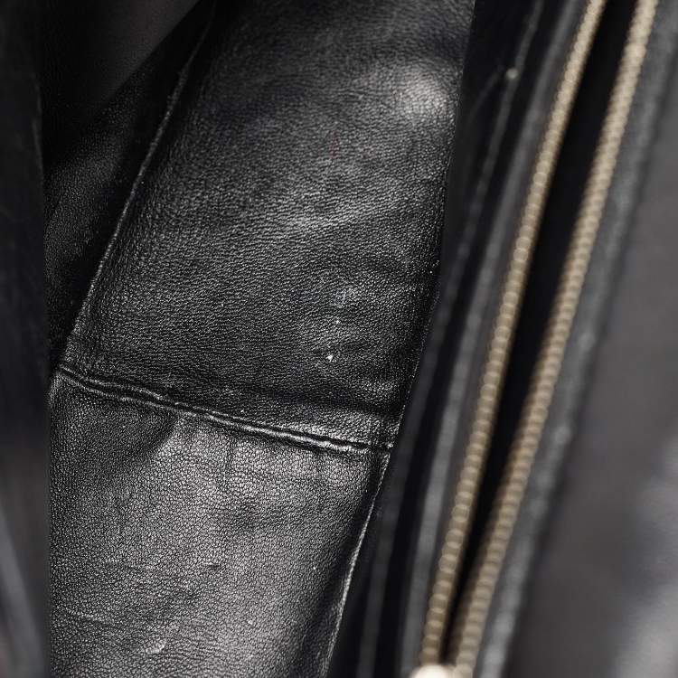 Pre Owned Balenciaga Black Diagonal Logo Fabric and Leather BB Charm Shoulder Bag