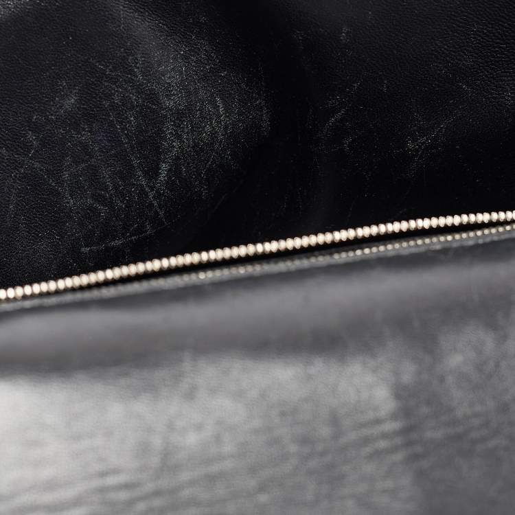 Pre Owned Balenciaga Black Diagonal Logo Fabric and Leather BB Charm Shoulder Bag