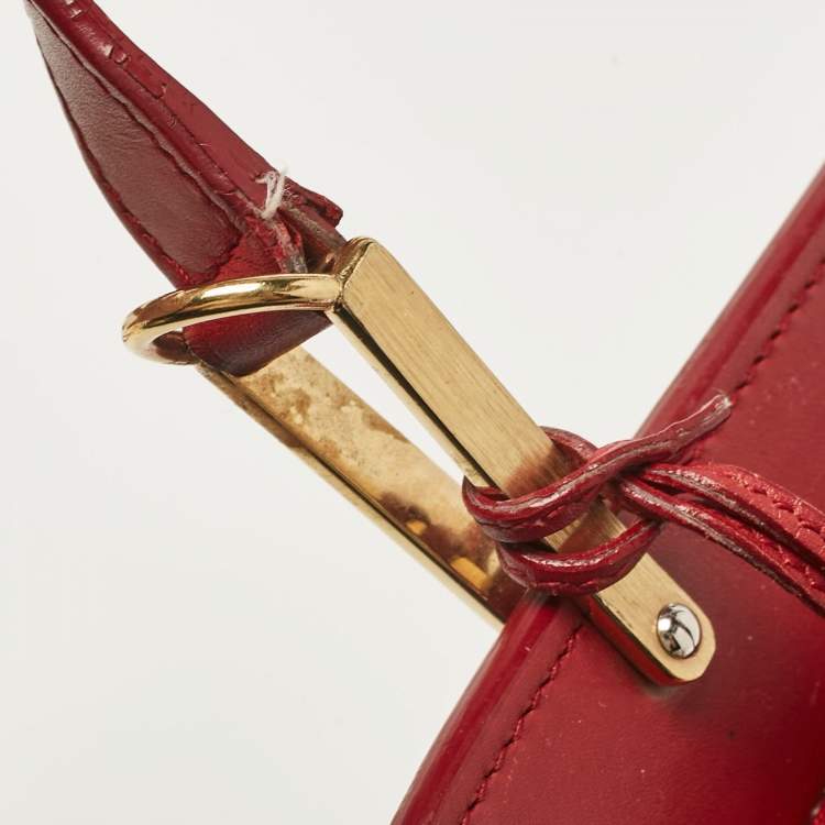 Pre Owned Balenciaga Red Leather Le Dix Cartable Top Handle Bag