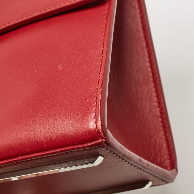 Pre Owned Balenciaga Red Leather Le Dix Cartable Top Handle Bag