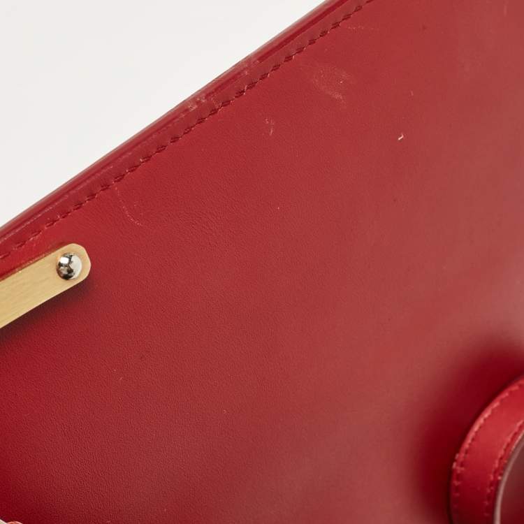 Pre Owned Balenciaga Red Leather Le Dix Cartable Top Handle Bag