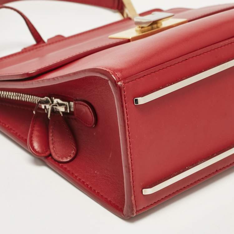 Pre Owned Balenciaga Red Leather Le Dix Cartable Top Handle Bag
