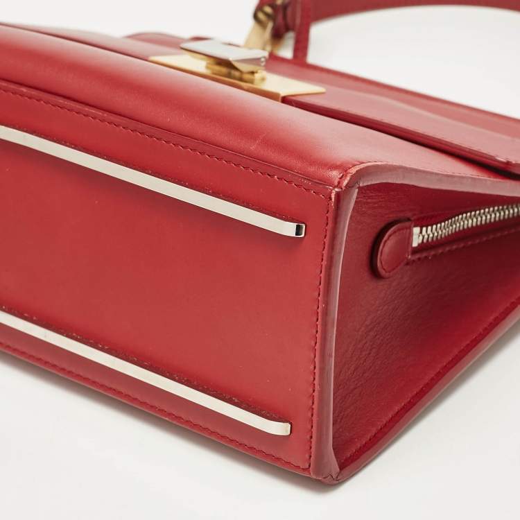 Pre Owned Balenciaga Red Leather Le Dix Cartable Top Handle Bag