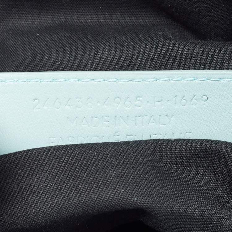 Pre Owned Balenciaga Light Blue Leather Pompon GSH Hobo