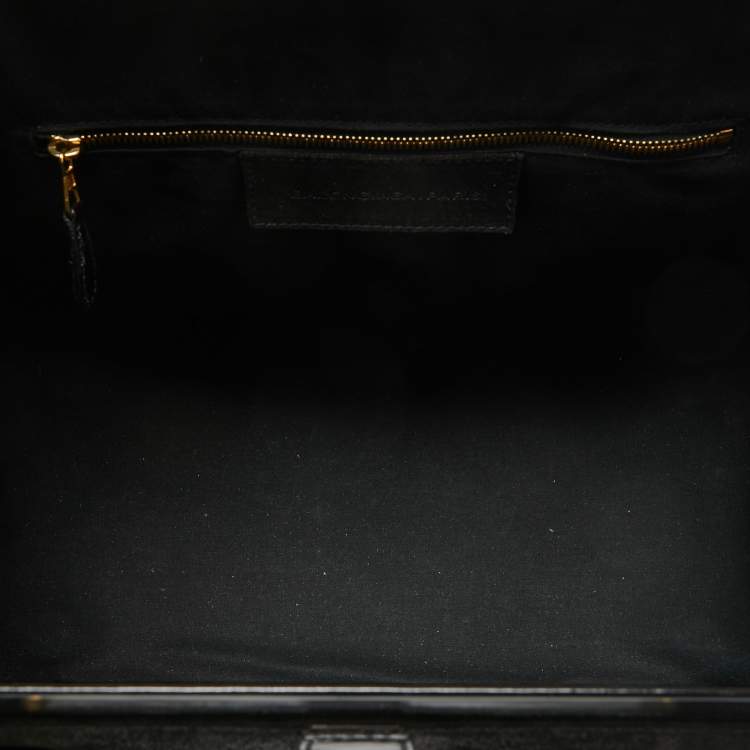 Pre Owned Balenciaga Black Suede and Leather Frame Satchel