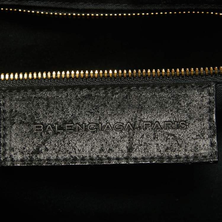 Pre Owned Balenciaga Black Suede and Leather Frame Satchel