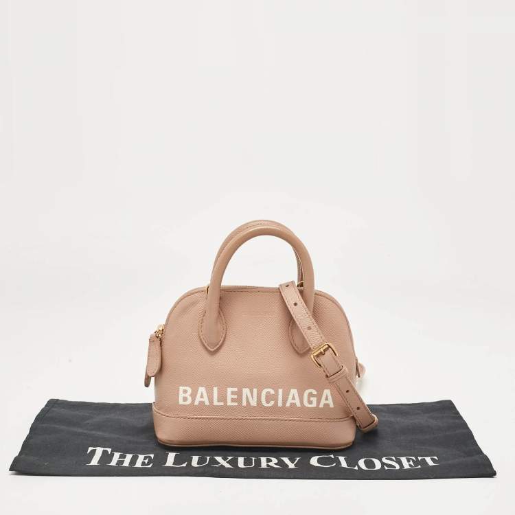 Pre Owned Balenciaga Beige Leather XXS Ville Satchel