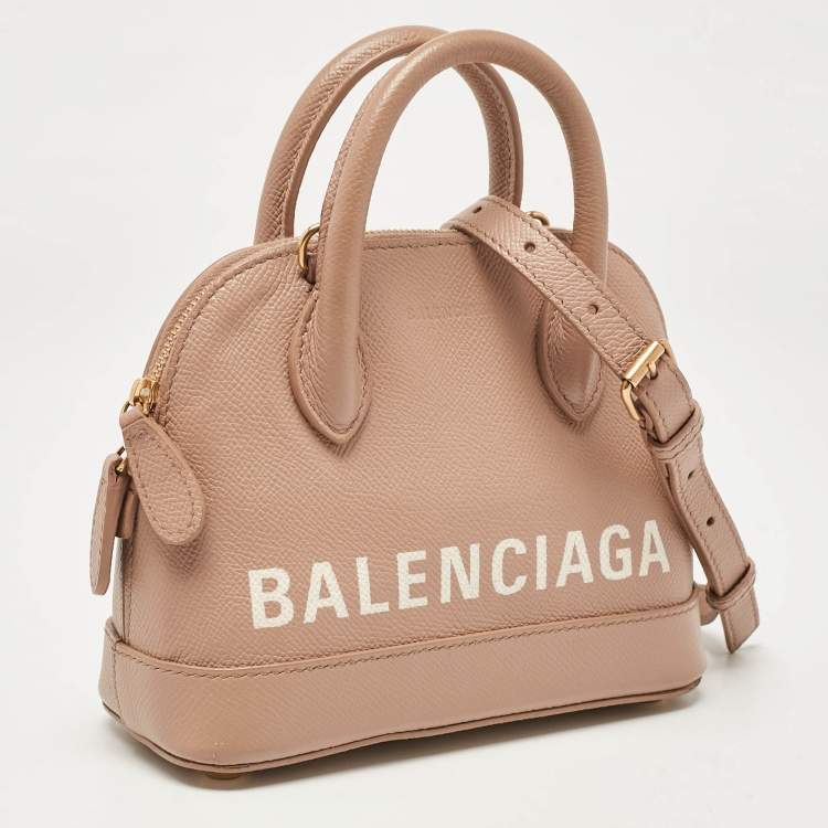 Pre Owned Balenciaga Beige Leather XXS Ville Satchel